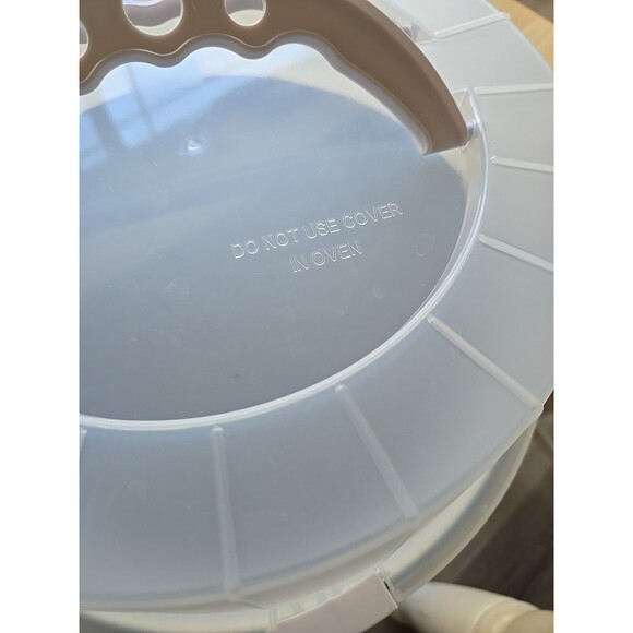 Cupcake Cake Food Stand Holder Display Pan Metal w Lid Handles Portable Home - Picture 3 of 16